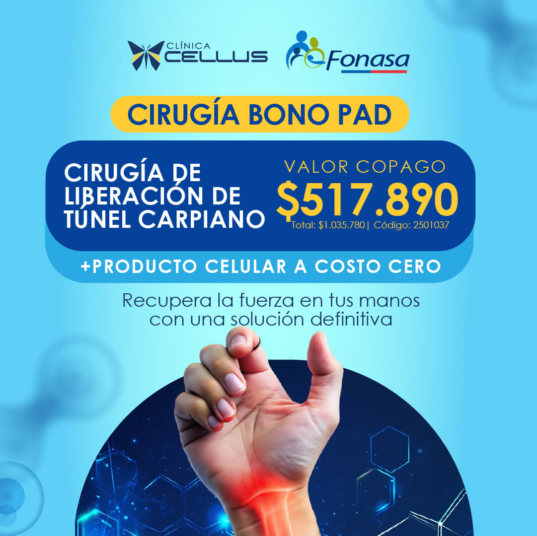 Cirugía Bono PAD — túnel carpiano