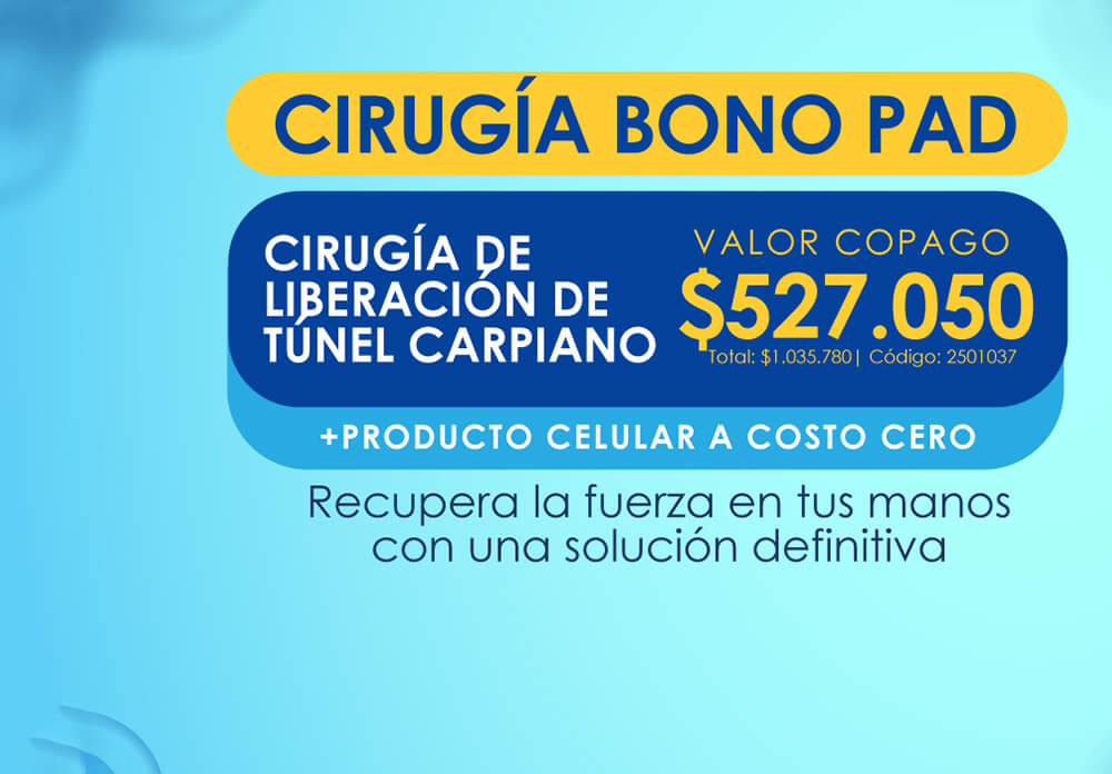 Cirugía Bono PAD — túnel carpiano